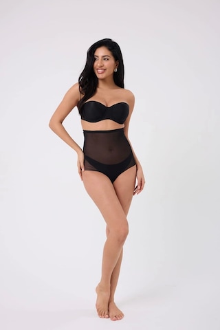 Freshness 0006 Lazer Kesim Tül Yüksek Bel Slip Korse Siyah