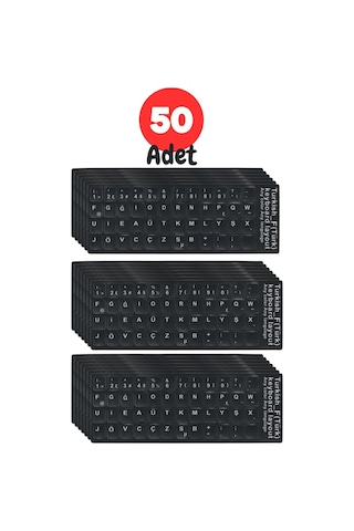 Mn6 Mf01 F Klavye Sticker/50 Adet-laptop Pc Uymlu-silinmez/türkçe F Klavye Sticker