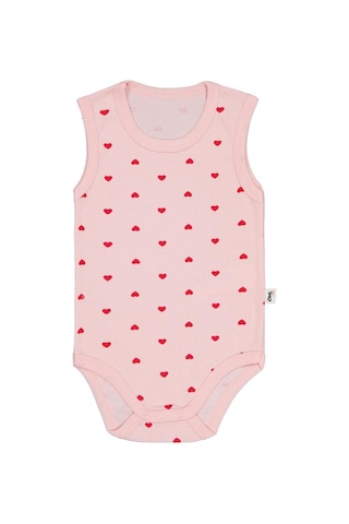 Civil Baby Kalp Baskılı 1-36 Ay Çıtçıtlı Badi Pembe