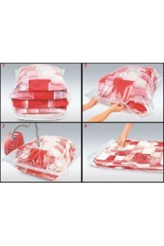 2 Adet Büyük Boy 80 Cm X 100 Cm Vakumlu Poşet Vakumlu Hurç Vakumlu Torba Yorgan Yastık Saklama Hurcu Diğer