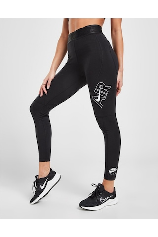 Nike Air Leggings Dm6065-010 Kadın Pamuklu Kumaş Siyah Spor Tayt