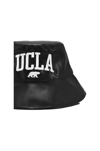 Ucla Alpha Siyah Bucket Deri Nakışlı - Kadın Şapka Siyah