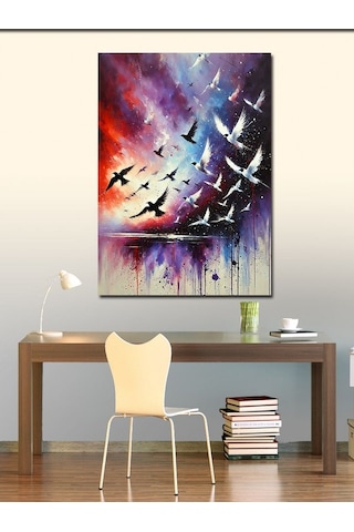 Kanvas Tablo Gökyüzünde Uçan Kuşlar 50cmx70cm