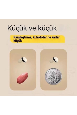 Lıcorıce Görünmez Bluetooth Kablosuz Kulaklık Mini Ultra Küçük Minyatür Ağrısız Kulak İçi Kulaklık Sarı