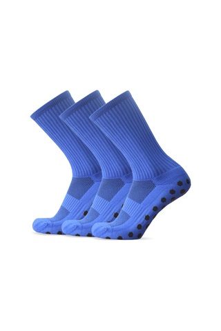 Youmex 3'lü Paket Mavi Futbol Çorabı - Konforlu Polyester, Nefes Alıcı, Anti Kayma Tabanlı Mavi