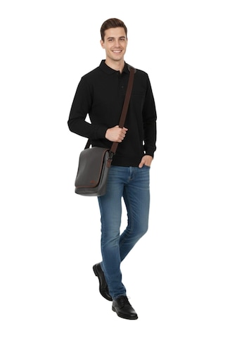 Baglan Erkek Büyük Beden Polo Yaka Cepli Selanik Sweatshirt Bgl-st04978 Siyah