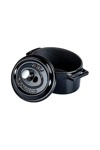 Siyah Metal Oval Mini Tencere, Kullanışlı Ve Şık 0