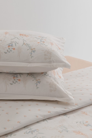 Flos %100 Pamuk Çift Kişilik Ranforce Nevresim Takımı - Somon