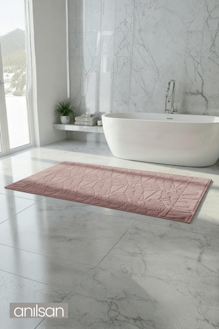 Zayn Pudra Ayak Havlusu - 70x130cm, 790gr, %100 Pamuk, Spa Ve Otel Banyo Paspası, Günlük Kullanıma pudra