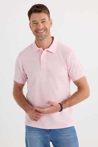 Tudors Erkek Slim Fit Dar Kesim Pamuklu Yumuşak Dokulu Serin Tutan Kumaş Düz Pike Pembe Polo Yaka Tişört-33708 Pembe