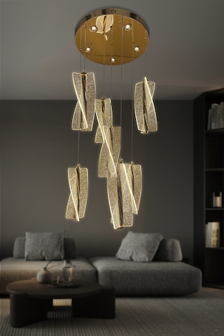 Liza 7 Li Modern Sarkıt Led Avize - Kumandalı / Gold Gold
