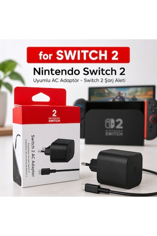 Switch 2 Uyumlu Ac Adaptör 15v 2.8a Hızlı Şarj Aleti Tr Fiş