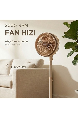 Everest Fan13 Olympos Air Krem/gold 10 80w 3 Hız Kademeli 2000rpm Çift Motorlu Retro Vantilatör