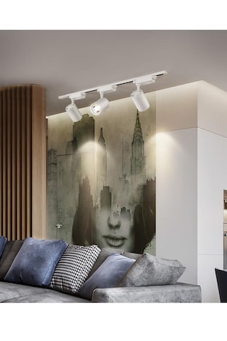 4 Adet Dekoratif Led Ray Spot + 1 Metre Ray Beyaz Kasa Günışığı