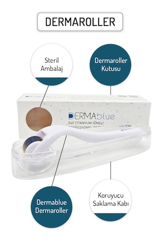 Dermablue 0.50mm Dermaroller 540 Titanyum Iğneli Orijinal Derma R
