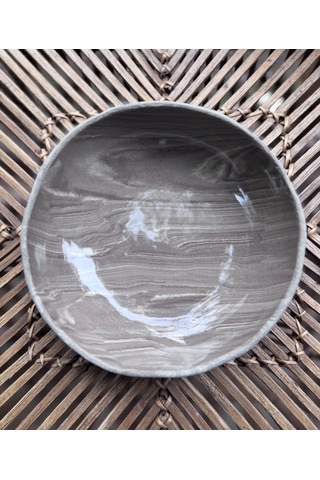 Argile Rouge Büyük Joker Kase El Yapımı Stoneware Gri