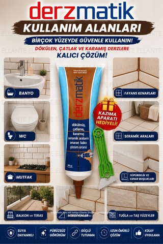 Kahverengi Derz Tamir Kremi 360 Gr Fayans Ve Seramik Derz Yenileyici Çatlak, Dökülen Ve Kararmış