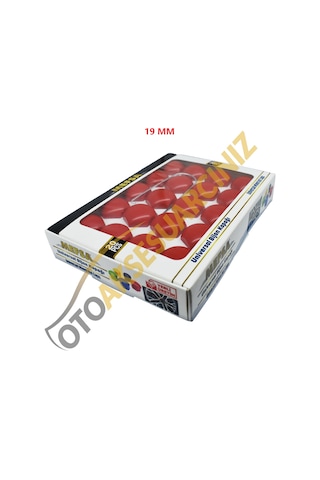 A Kalite Mefsa Bijon Kapağı Düz 19 Mm Kırmızı 20 Li Set