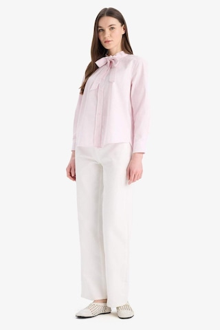DeFacto Relax Fit Fiyonk Yaka Çizgili Simli Kumaş Uzun Kollu Gömlek Tunik E7976AX25SMPN441