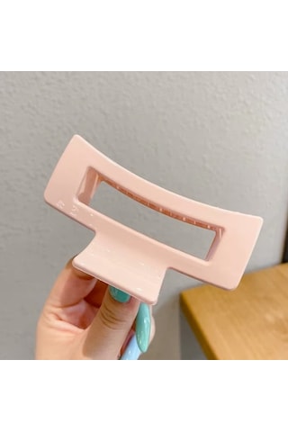 Pudra Renk Televizyon Model Mandal Saç Tokası 11 Cm - Şık Ve Dayanıklı Pudra