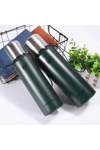 Kapris Çift Katlı Paslanmaz Çelik Termos 750ml Yeşil Kap-295 Yeşil