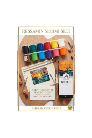 Neon Ve Pastel Akrilik Boya 12 Renk 1 Paket Monalisa 22 Ml 12 Li Akrilik Boya Resim Dersi Tuval Ahşap Taş Boya Seti Çok Renkli