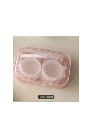 Esrada Lens Kutusu Şeffaf Pembe Lens Taşıma Kabı