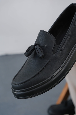 Roof Atelier Erkek Siyah Püskül Detaylı Loafer Ayakkabı - 127 - Fst Loafer-x Siyah