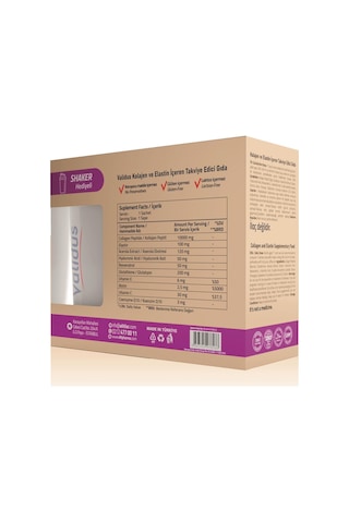 Validus Tip I-III 10.000 Mg Kolajen ve Elastin İçeren Takviye Edici Gıda 30 Şase + Shaker