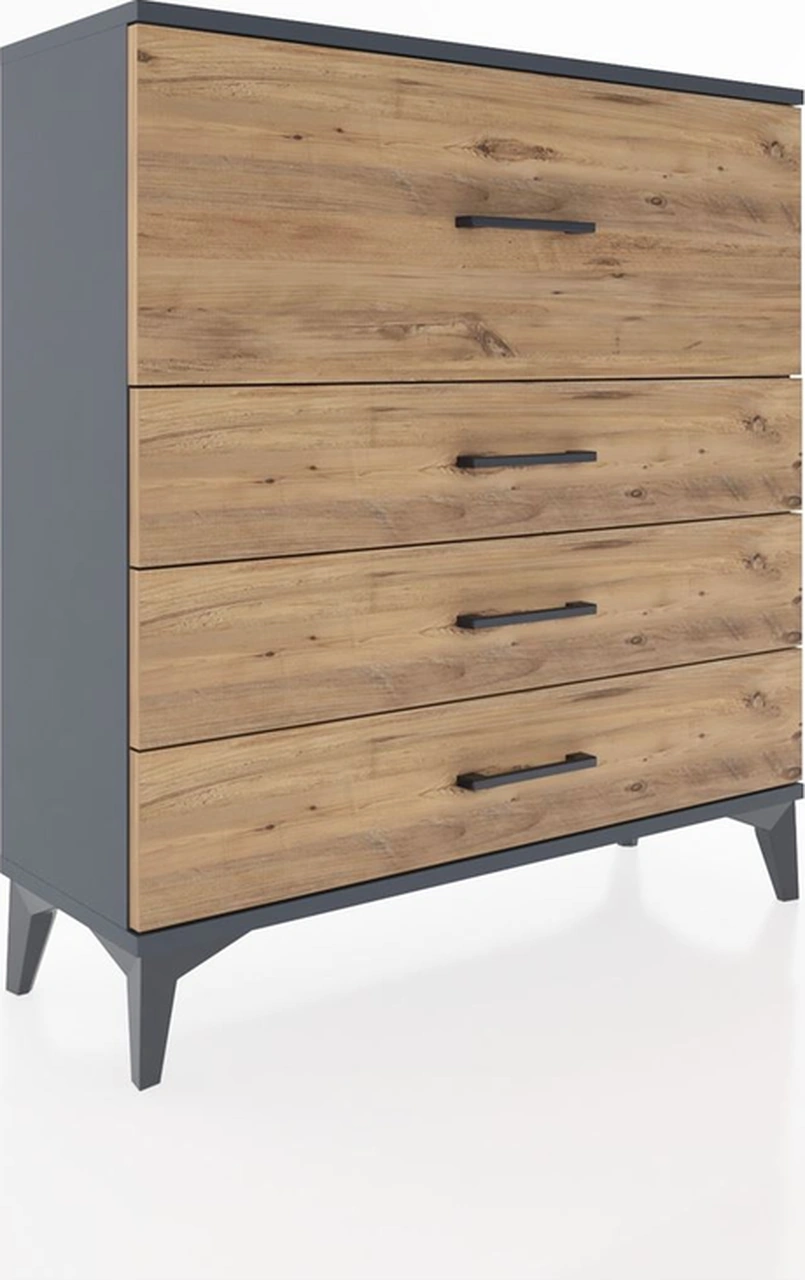 Arges Şifonyer 4 Çekmeceli 88x30x96 Antrasit-çam Antrasit