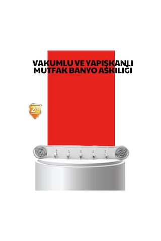 Vakumlu Ve Yapışkanlı Mutfak Banyo Askılığı 5 Bölmeli Pratik Düzenleyici Çok Renkli