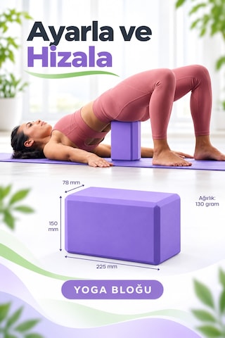 1 Adet Yoga Bloğu Eva Yüksek Yoğunluklu Yoga Block Köpük Pilates Yoga Blok Çok Renkli