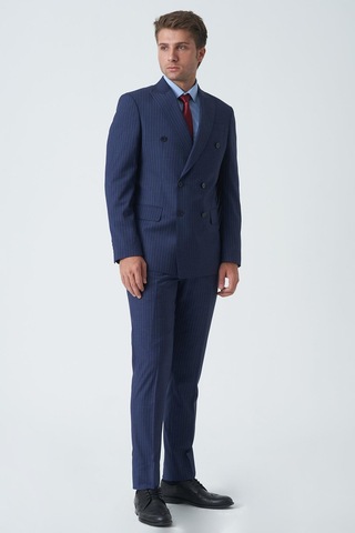 White Stone Leicester T2473 Slim Fit 6 Drop Kruvaze Takım Elbise Desenli-desenli Çok Renkli