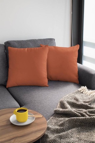 Turuncu Sade 4'lü Set Çift Taraflı Kırlent Kılıfı 4krl020n11