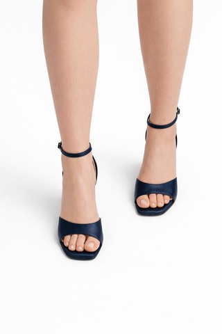 Tual Shoes Kadın Lacivert Topuklu Ayakkabı Lacivert