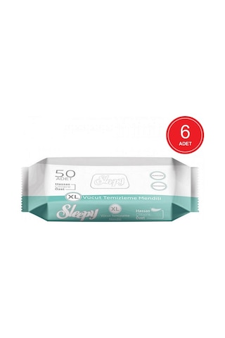 Sleepy Hassas Ciltlere Özel Xl Hasta Vücut Temizleme Mendili 6 X 50'Li