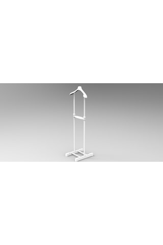 Lerato Tek Tepeli Dilsiz Uşak Elbise Askısı Beyaz