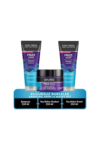 John Frieda Frizz Ease Dream Curls Şampuanı 250 ML + Maske 250 ML + Saç Kremi 250 ML