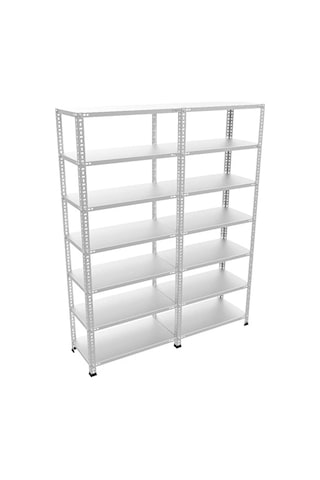 Galvaniz 7 Katlı 2li Birleşik Arşiv Raf Sistemi - Çelik Raf - Metal Raf Metalik