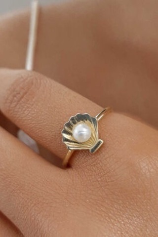 Fiyonk Kuyumculuk 14 Ayar Altın İstiridye Yüzük 001