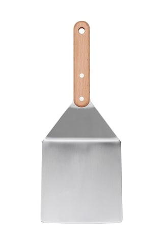 Ikea 30 Cm Paslanmaz Çelik Izgara Hamburger Spatulası, Ahşap Sap, Barbekü Mangal Spatulası Çok Renkli