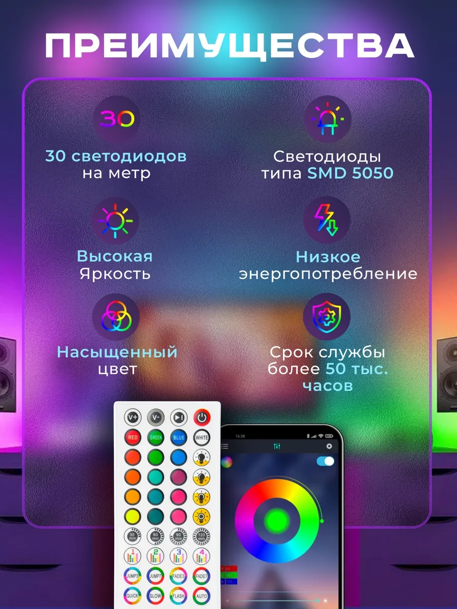 Olmılıght Rgb Led Işık Şeridi Çakmak İçin Kumandalı 138666087 Mavi