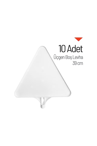 10 Adet Üçgen Boş Levha 39 Cm-4119