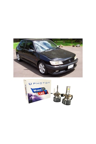 Peugeot 306 Led Xenon Uzun + Kısa Far Ampulü H4 Mono Yeni Seri Beyaz 1993-1996