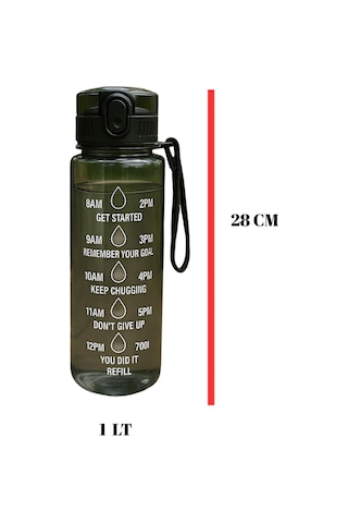 Suluk & Su Şişesi & Sporcu Matara Turuncu 1000 Ml Çok Renkli