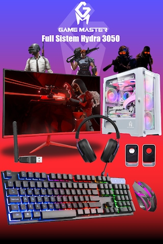 Gm Game Master Hydra 3050 R5 5500 23.8" Full Set Masaüstü Oyuncu Bilgisayarı