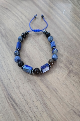 Lapis Lazuli, Sodalit, Akik, Hematit Doğaltaş Bileklik Lacivert