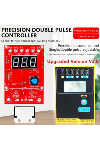 Yuntech01 100a İkili Darbeli Nokta Kaynak Kontrol Kartı - Akım/süre Sayıcı, Kesinti Verisi Saklama, 220v Transformator Uyumlu Dıy Nokta Kaynak Kontrolcüsü