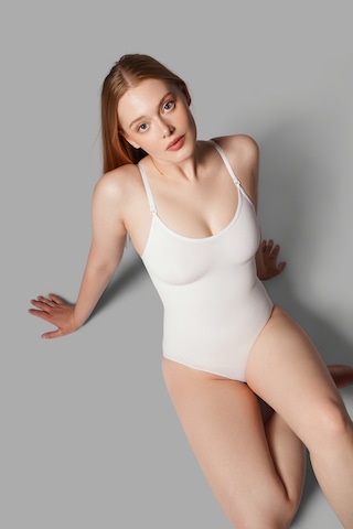Alt Tarafı Çıtçıtlı Zıbın Korse Seamless 9051 Beyaz