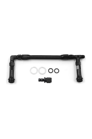 Lemestar Alüminyum An6 Çift Kanallı Karbüratör Yakıt Hattı Seti - Siyah 7/8"-20 Dişli 3/8" Borular